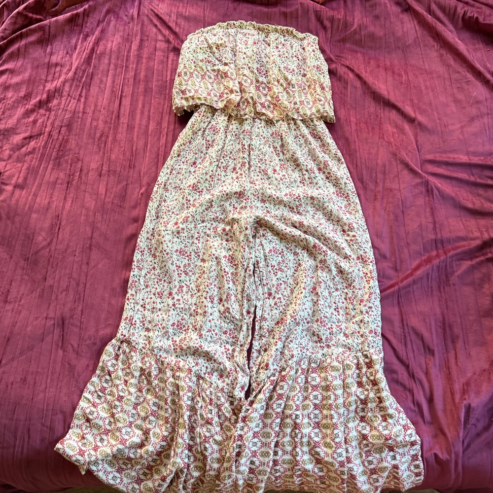 Boutique Strapless Boho Jumpsuit